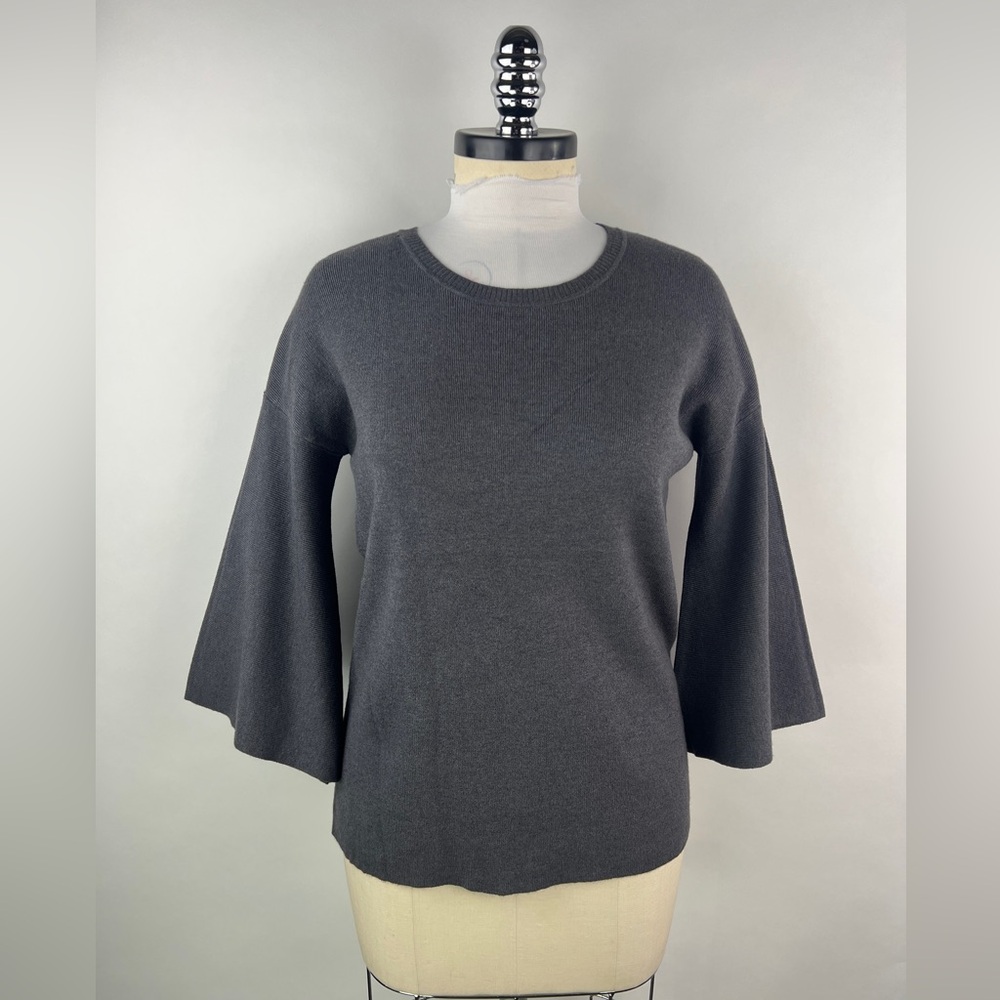 💚 3341. Knit Ribbed Bell Sleeve Top